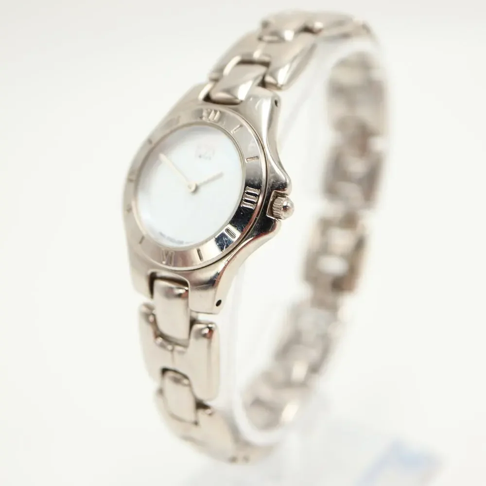 ESQ Swiss Silver Tone 25mm MOP Womens Watch Stainless Steel w New Battery